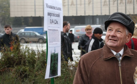В центре Краснодара жителям раздавали саженцы